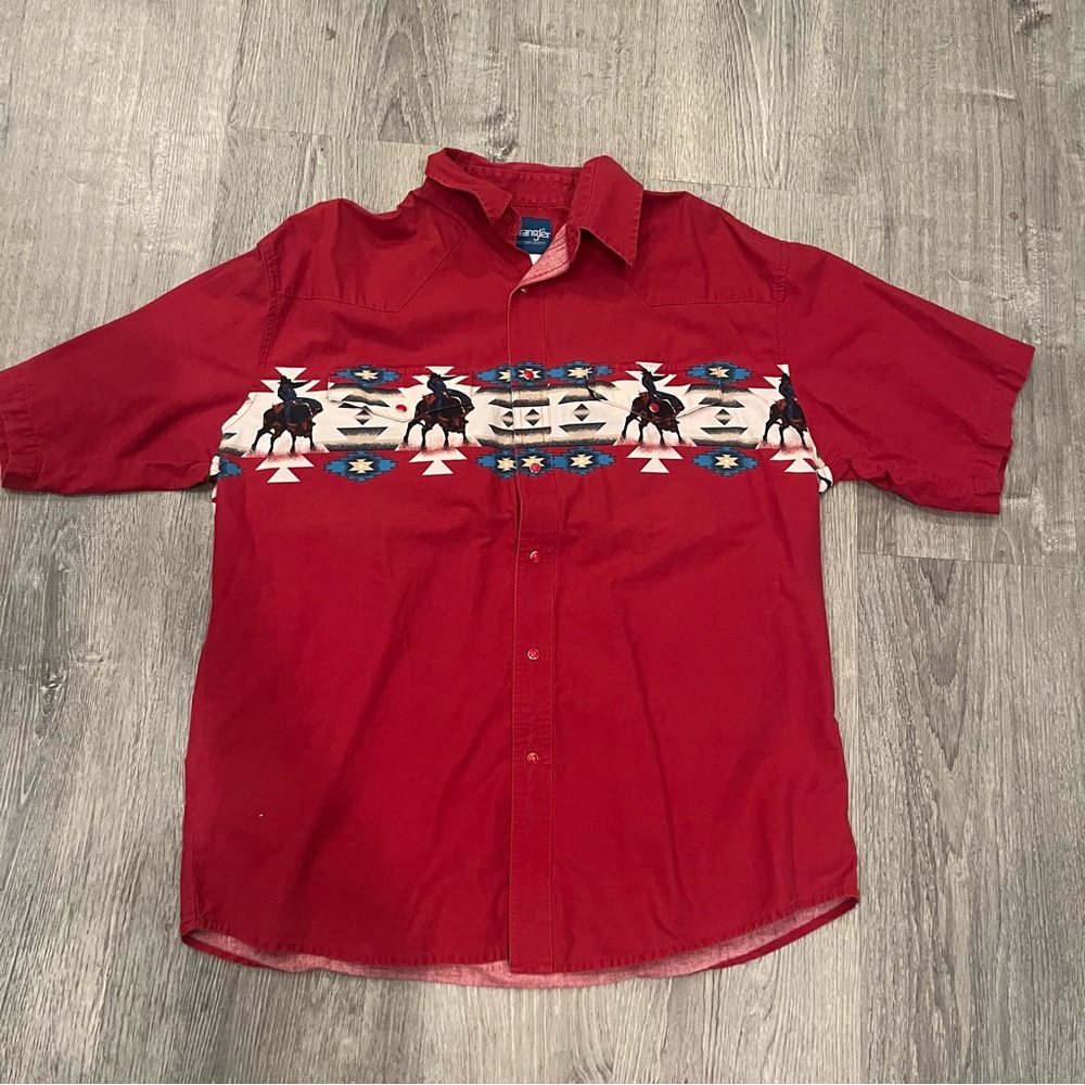 Vintage Wrangler Western Pearl Snap Button Down Rodeo Shirt Men’s Size XL